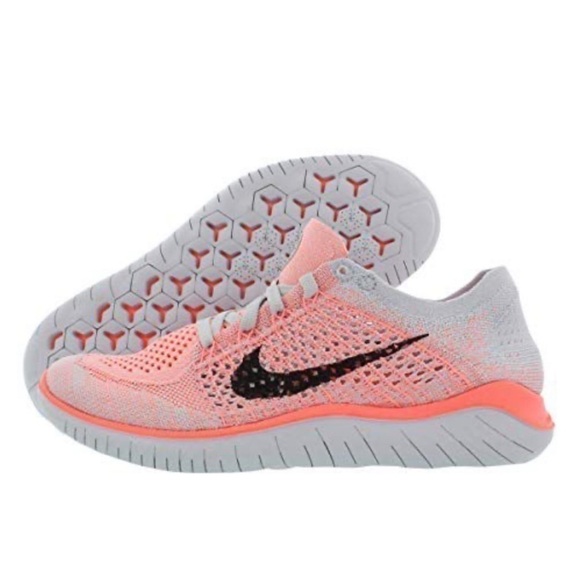 Nike Free RN Flyknit Peach Crimson Pulse Running Shoes 9.5 Athleisure Sports Fun - Picture 1 of 17